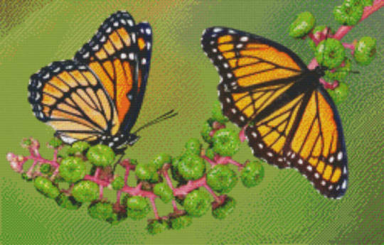 Butterflies On Branch Twenty [20] Baseplate PixelHobby Mini-mosaic Art Kit